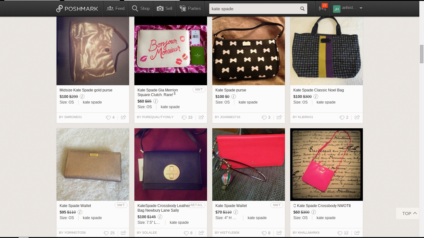 Poshmark Kate Spade Screenshot