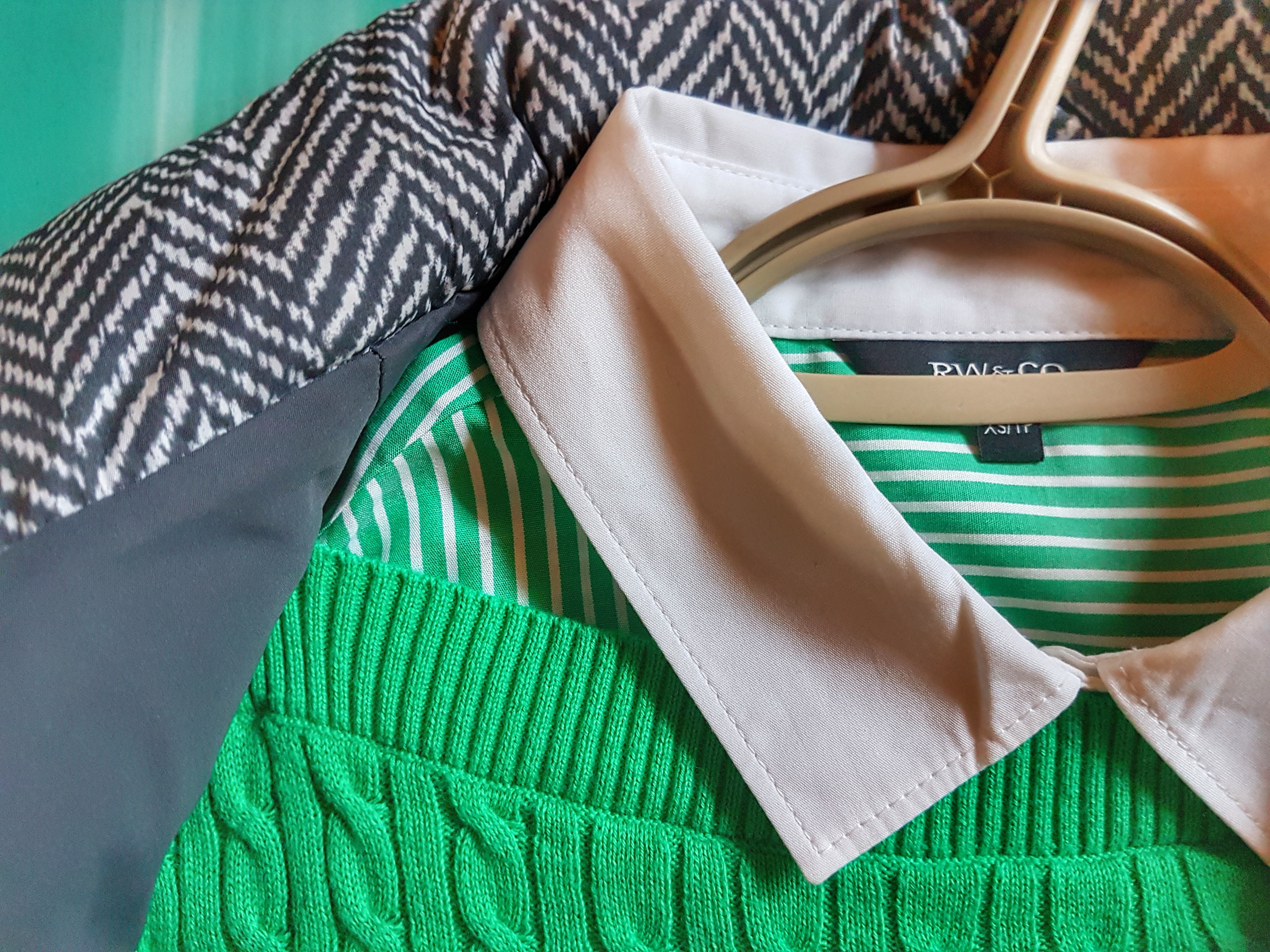 Green layering close up