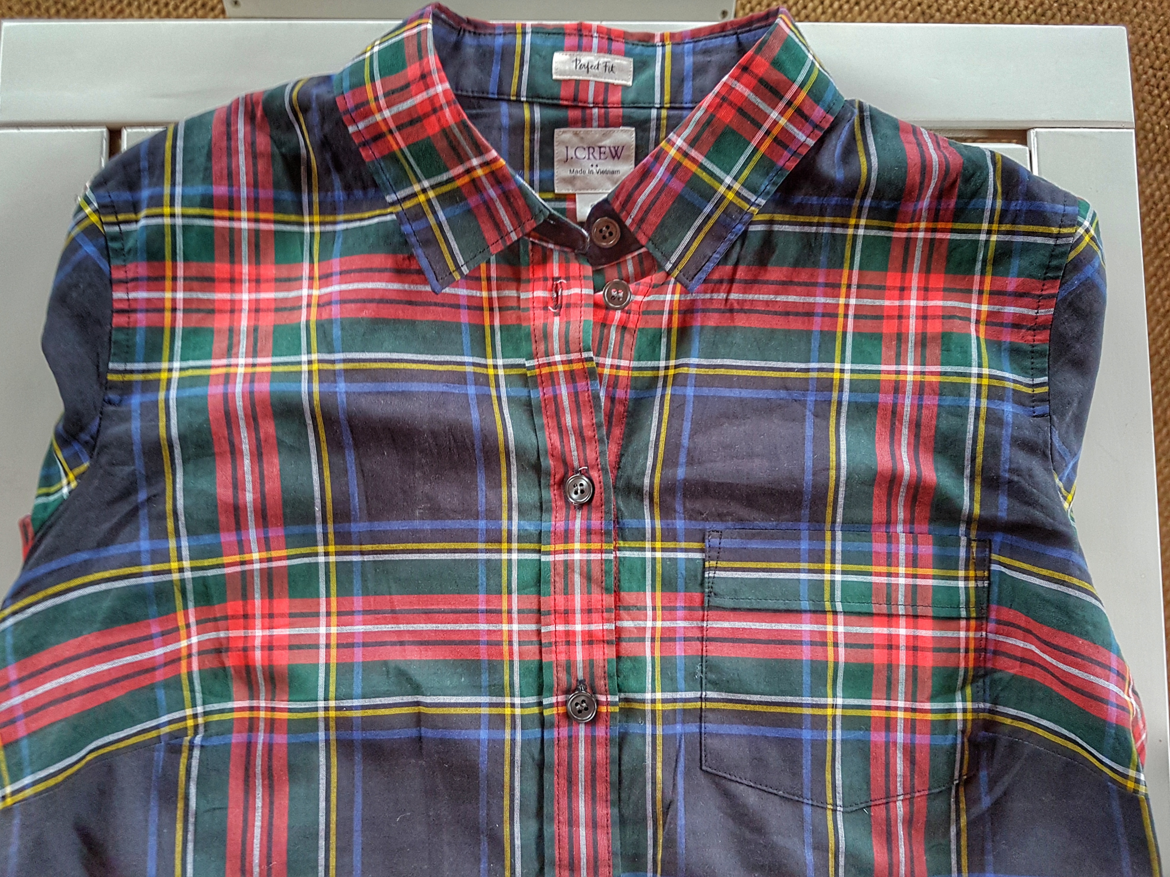J Crew Perfect Fit Black Tartan