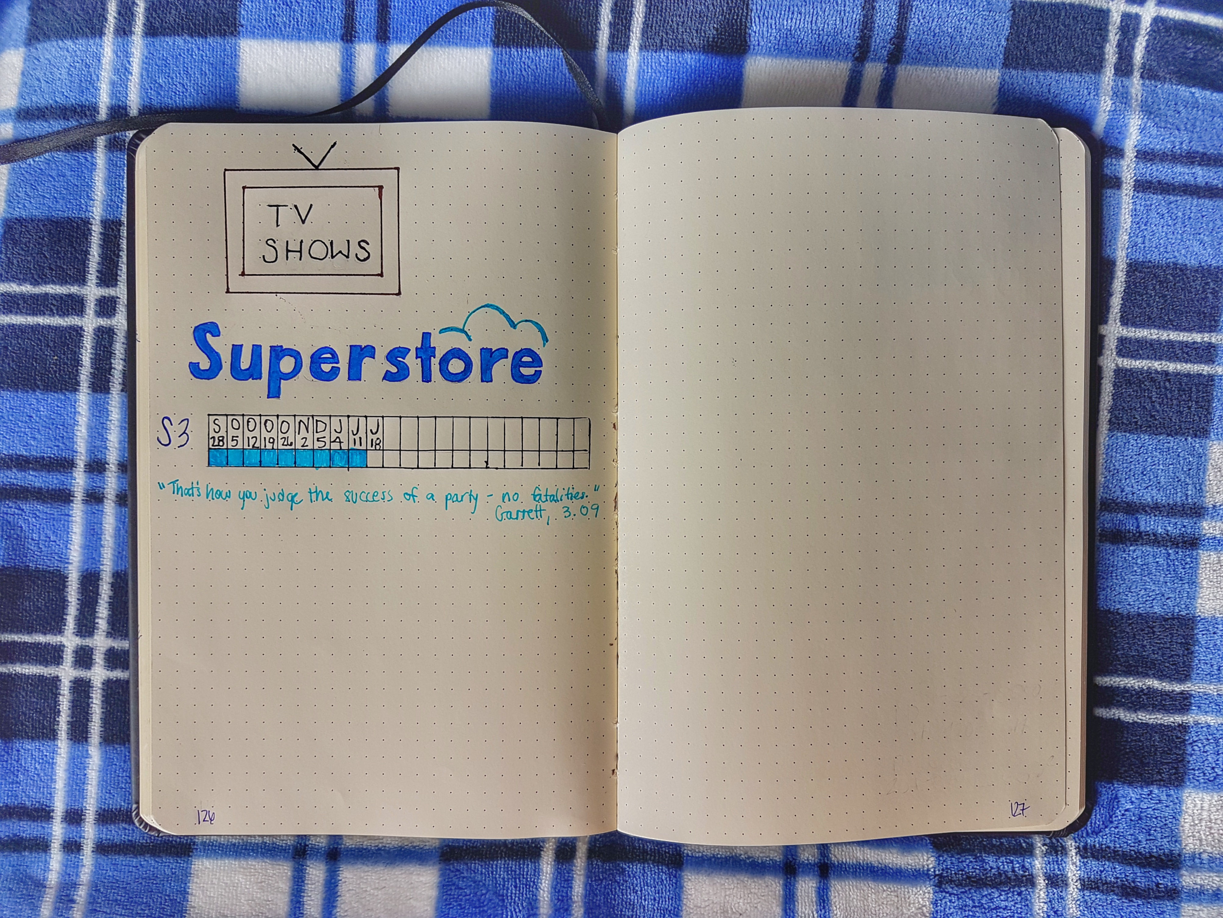 2018 Bullet Journal tv tracker