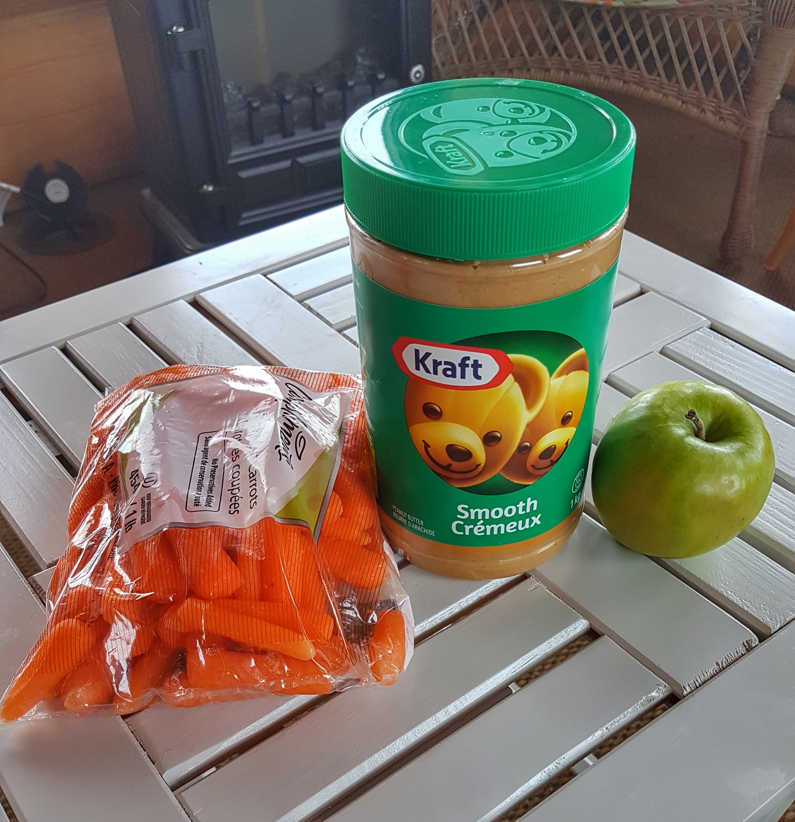 Peanut butter and veggies