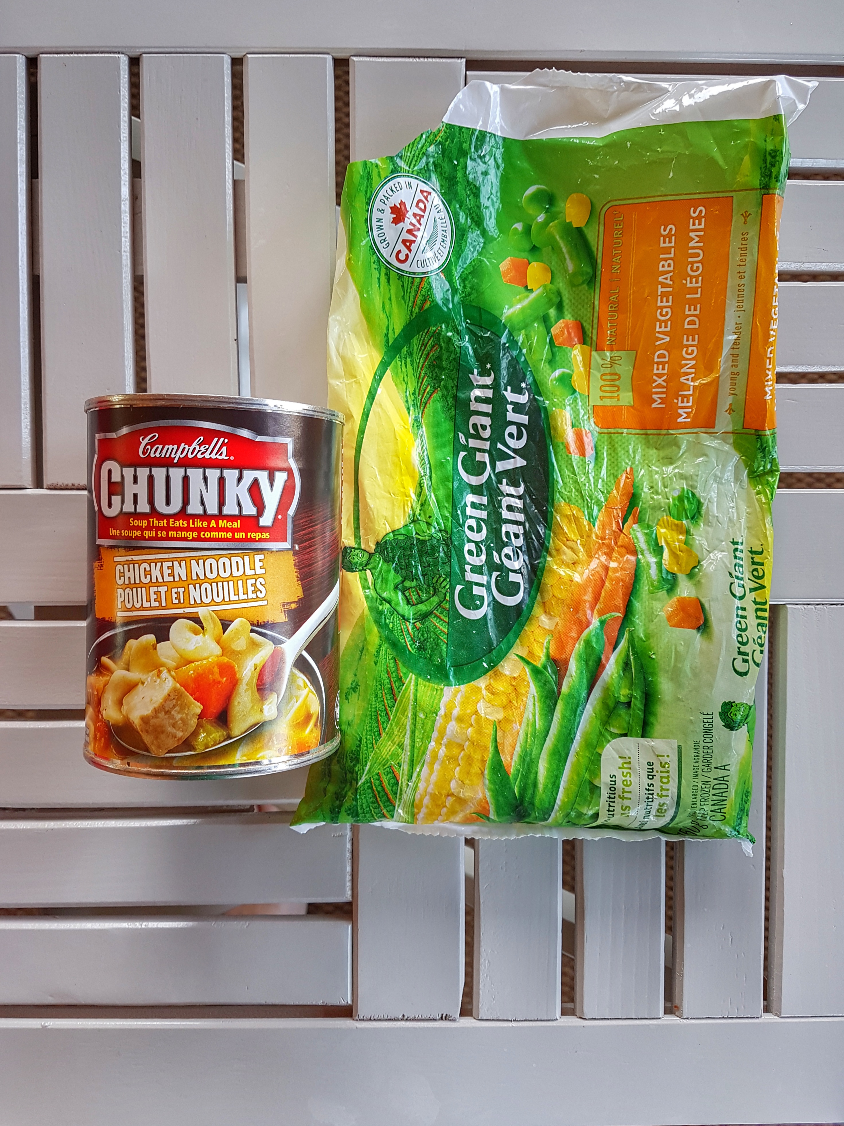 soup and veggies