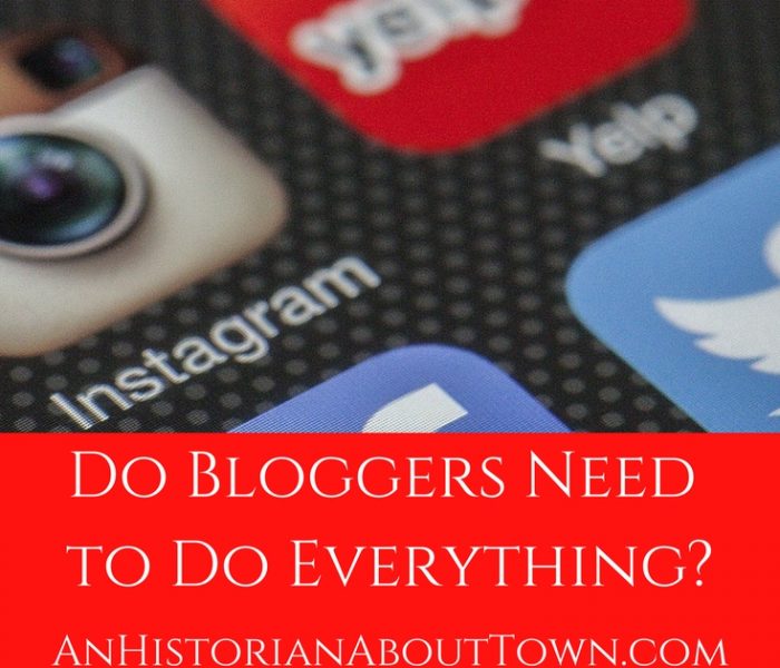 Do bloggers need to do everything? Blogging Update