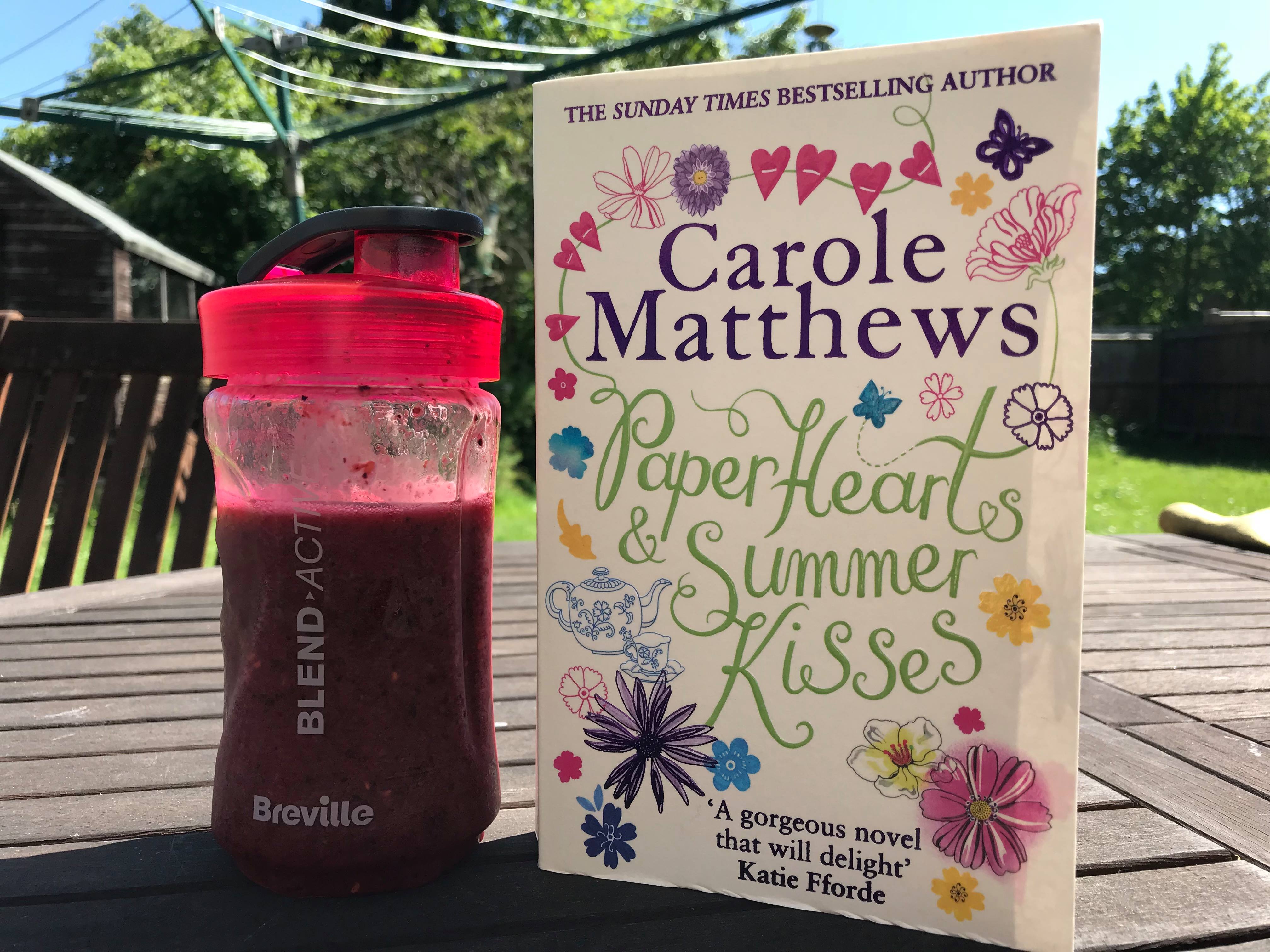 Carole Matthews' Paper Hearts and Summer Kisses with smoothie