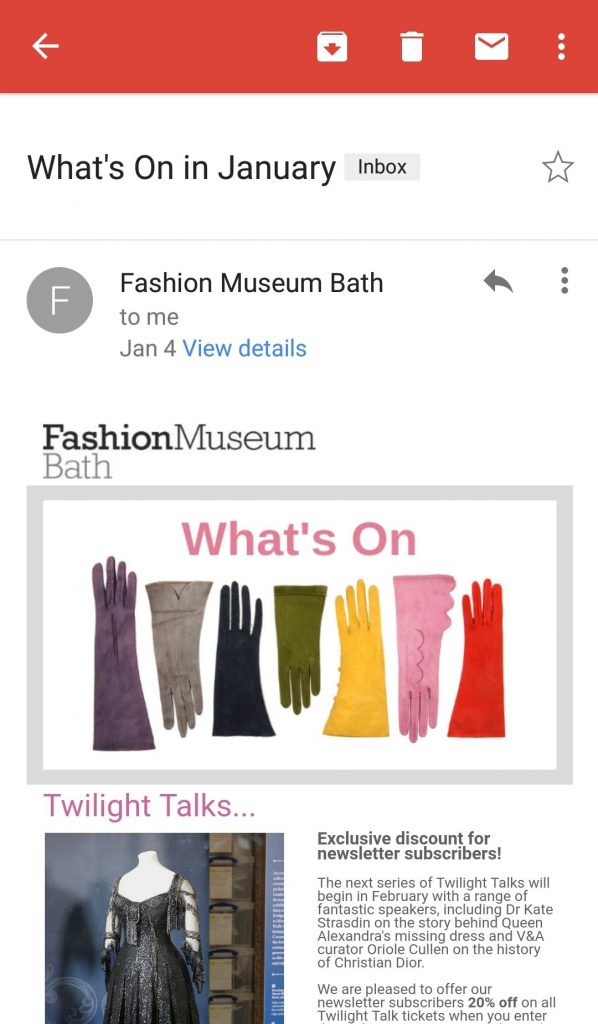 Fashion Museum Bath Newsletter
