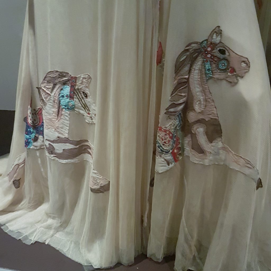 details on Alexander McQueen Horse Dress at the Victoria and Albert Museum