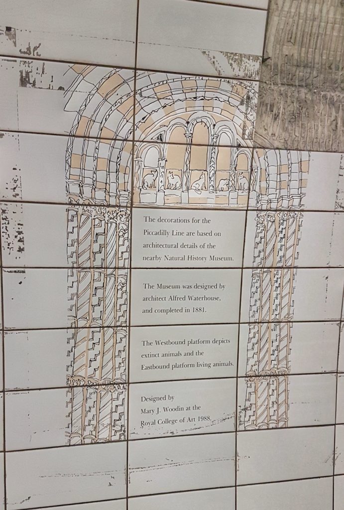 south kensington tube station picadilly line decorations