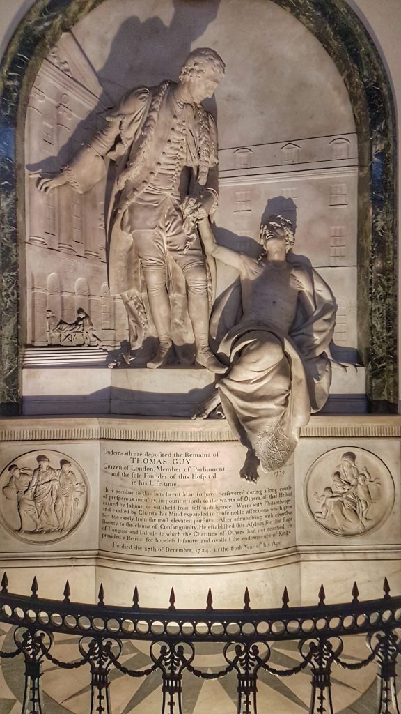 Sir Thomas Guy Remains and Monument in Guys Chapel