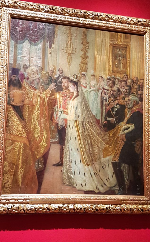 painting of the marriage of Nicholas and Alexandra in Russia, Royalty, and the Romanovs