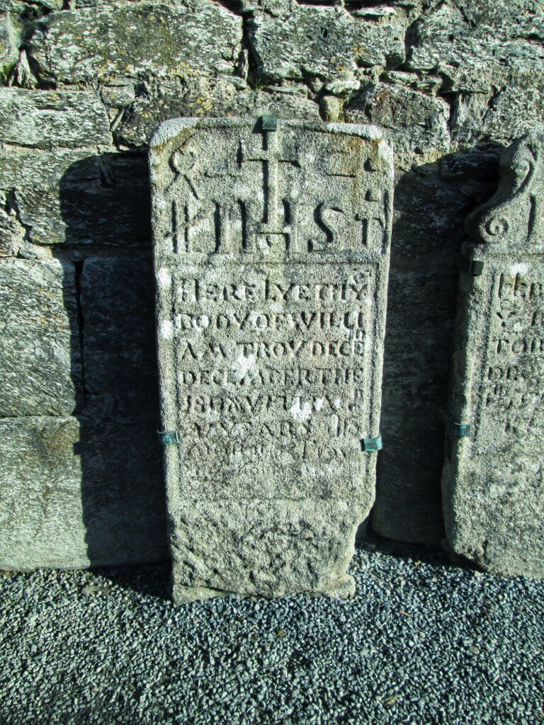 Tombstone in Priests House at Glendalough