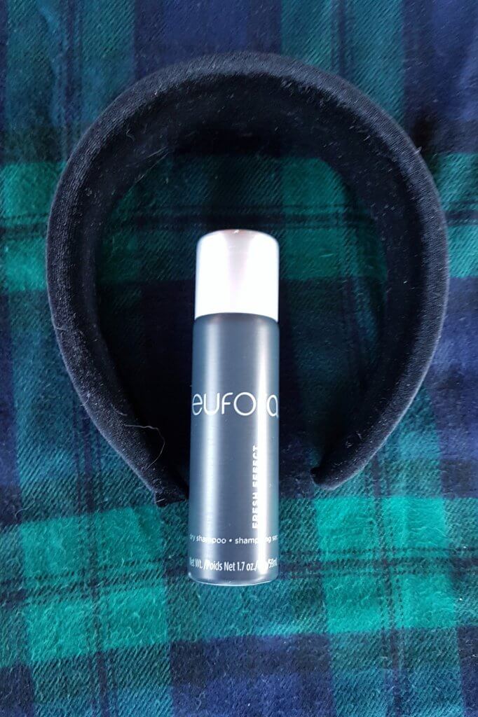 Headband and dry shampoo