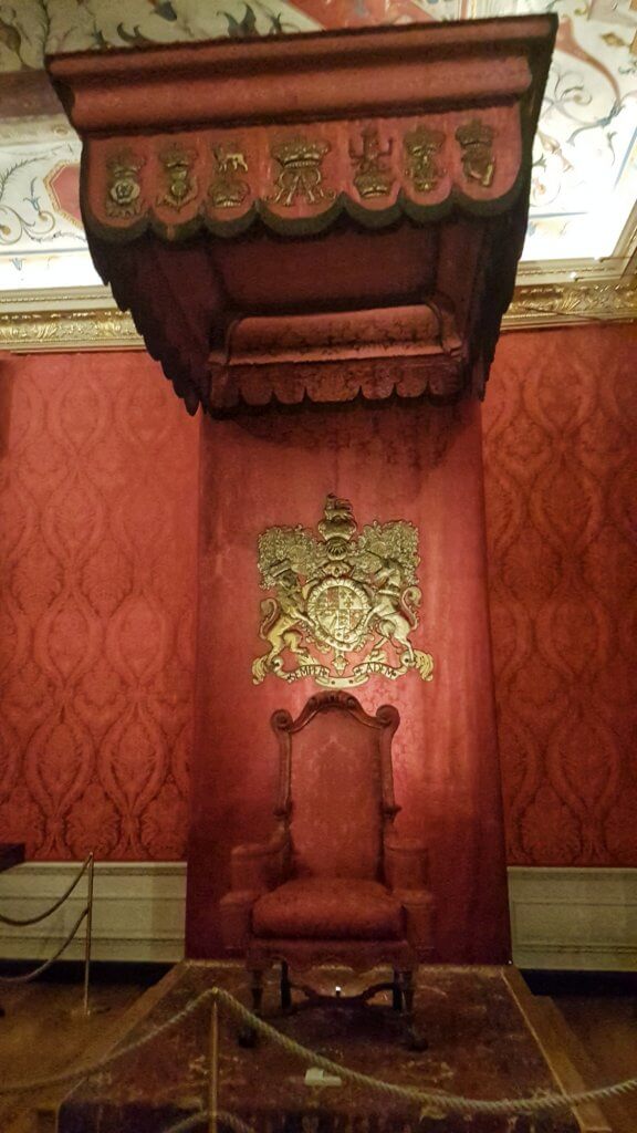 Throne in Kings State Apartments at Kensington Palace