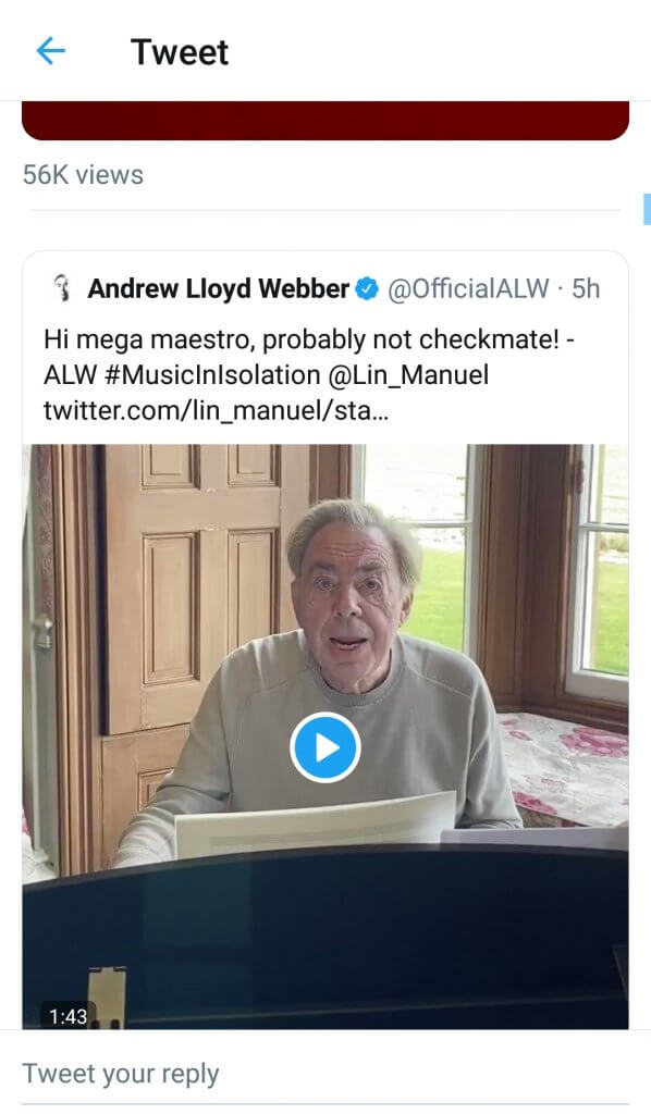 Andrew Lloyd Weber Twitter