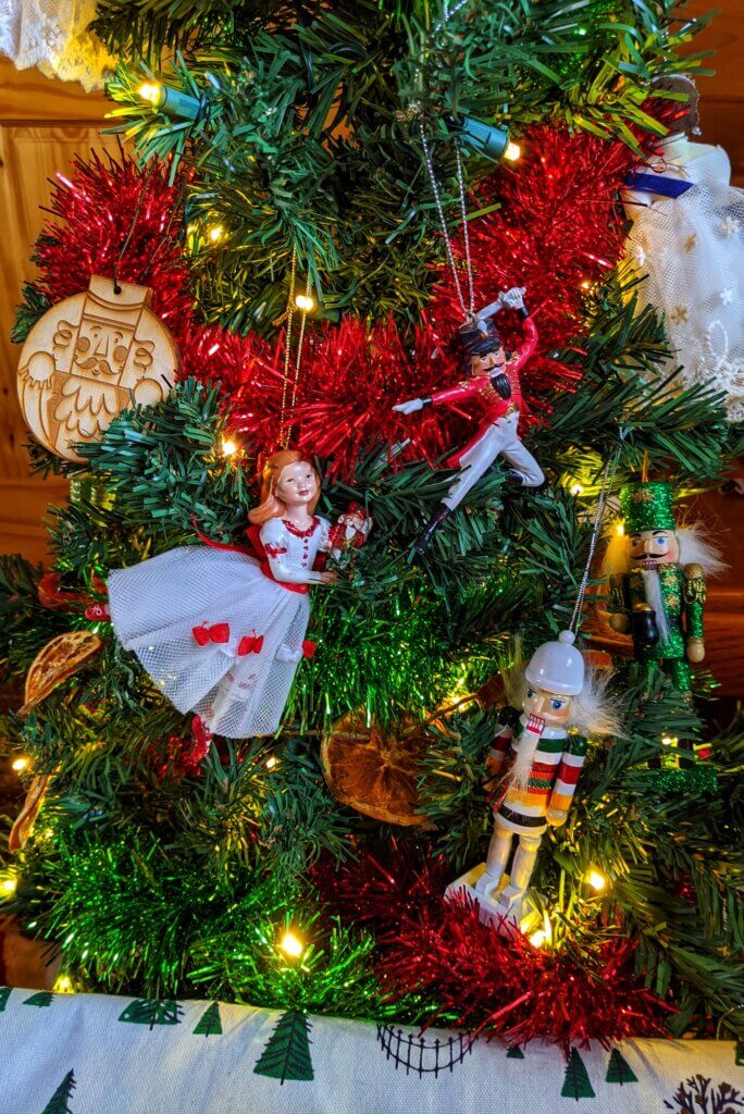 nutcracker and Clara ornaments