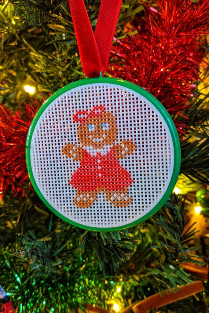 Cross stitch ornament gingerbread girl