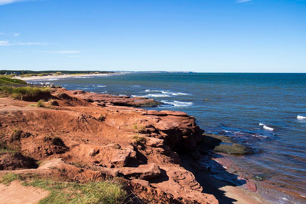 The red coastline of Prince Edward Island National Park in Canada