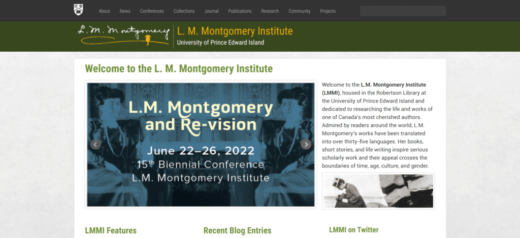 LM Montgomery Institute homepage