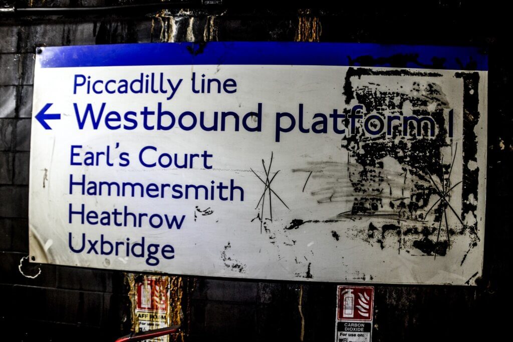 Down Street Tube Station Picadilly Line Sign