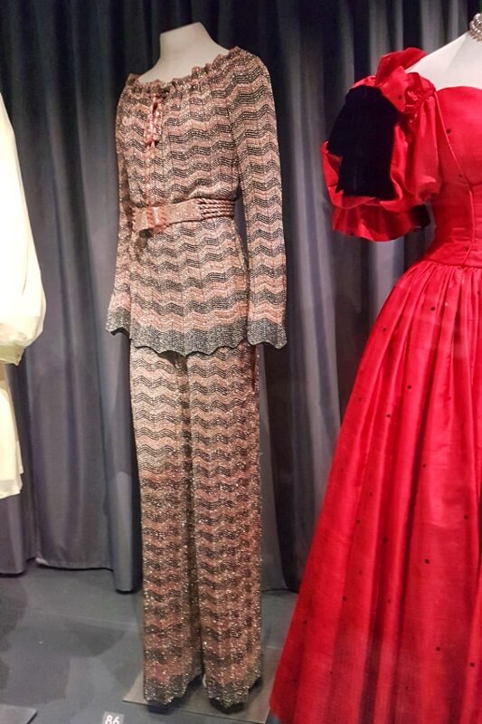 Missoni knit sweater, belt, and trouser at fashion museum bath