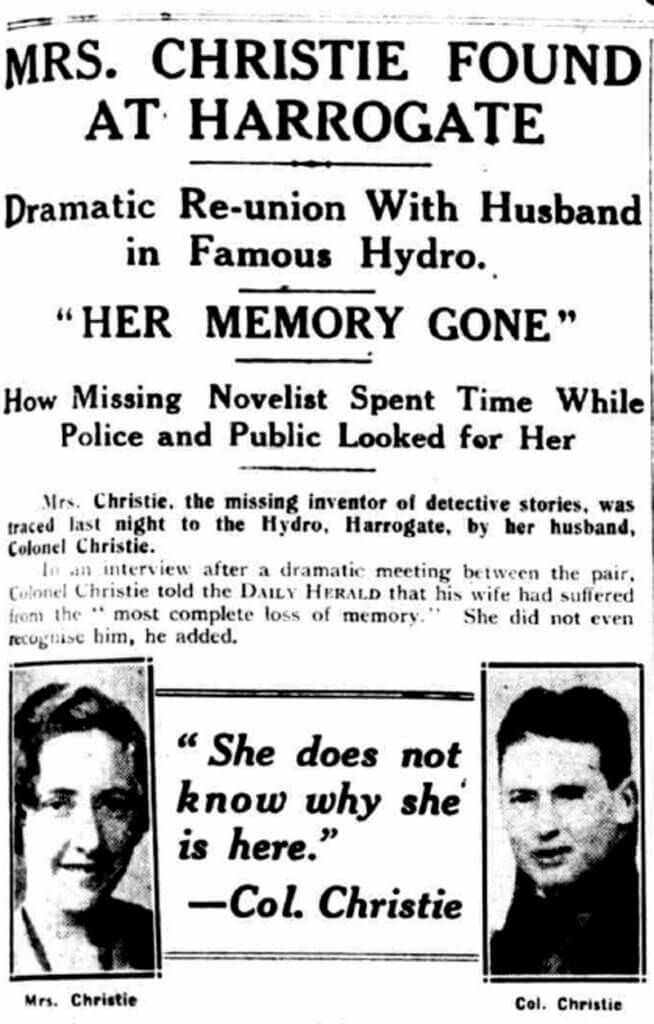 Agatha Christie Found at Harrogate article