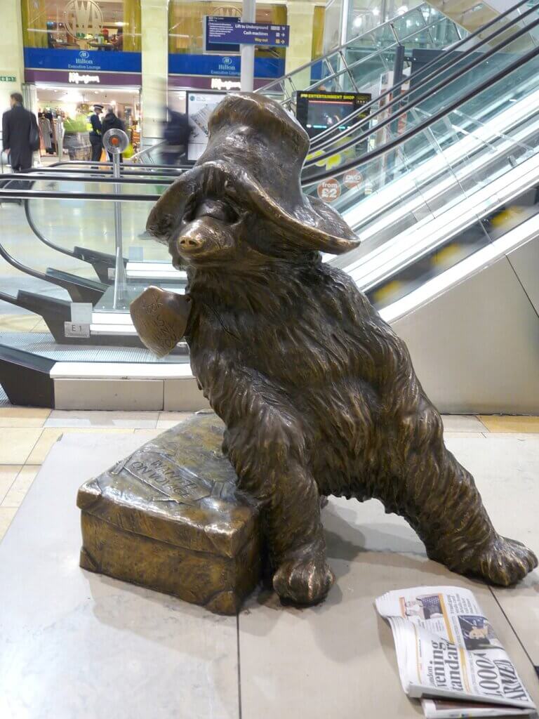 Paddington Bear Statue in London Paddington Station