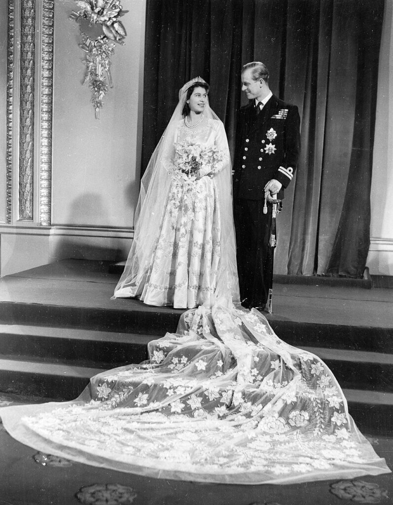 Princess Elizabeth and Philip Mountbatten on their 1947 wedding day