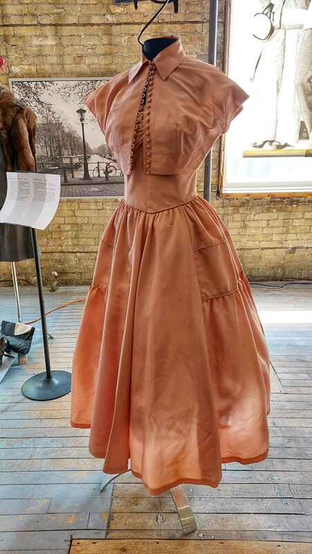 1953 pink taffeta party dress at Costume Museum of Canada-01