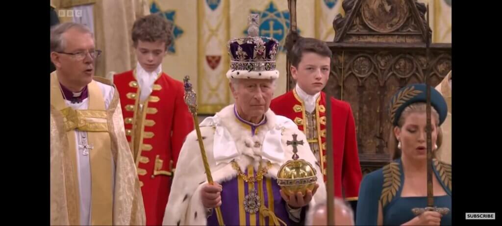 King Charles III with Regalia