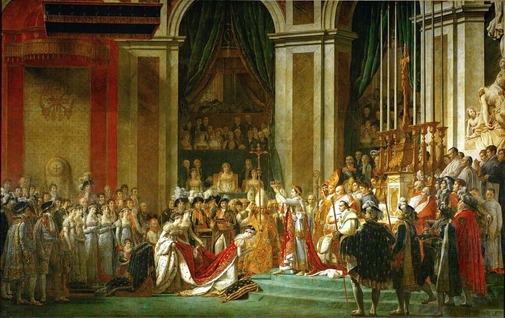 Portrait of Josephine kneeling before Napoleon at coronation