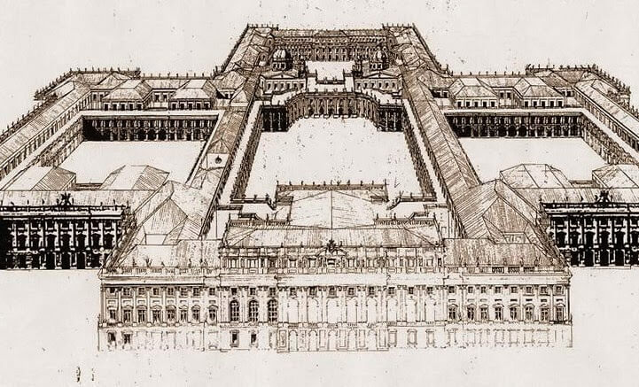 Sketch of Filippo Juvarra's design of the royal palace of madrid