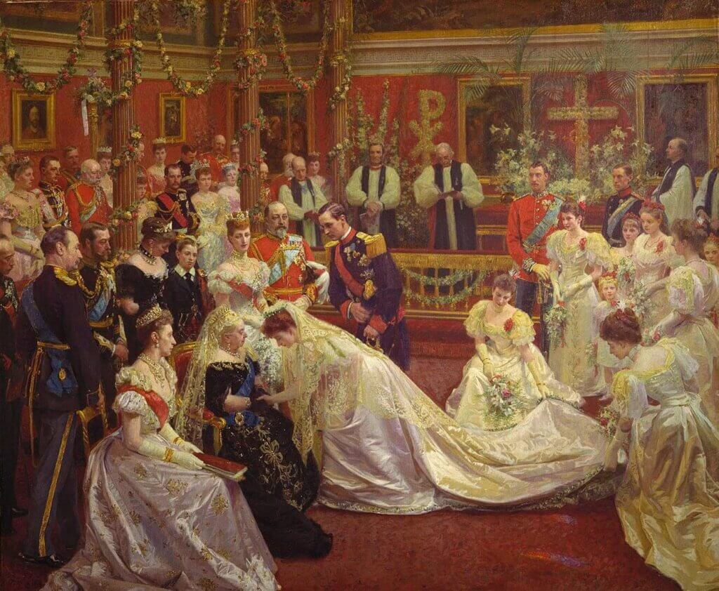 Princess Maud's marriage painted by Laurits Tuxen