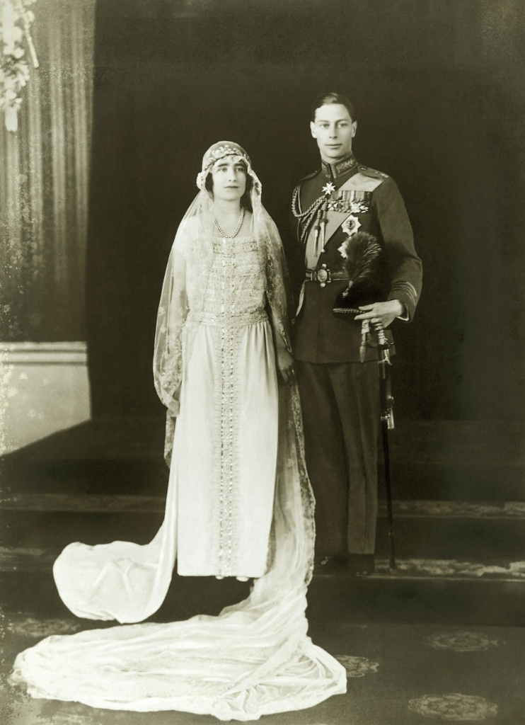 Wedding photo of George VI and Elizabeth