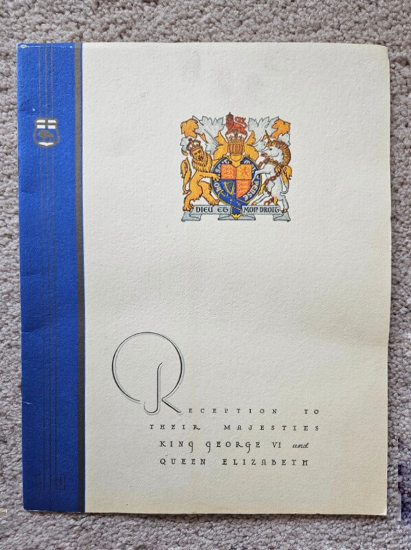 King George VI and Queen Elizabeth 1939 Programme Manitoba