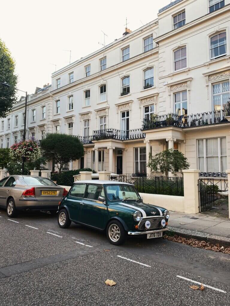 Cars on a street in London