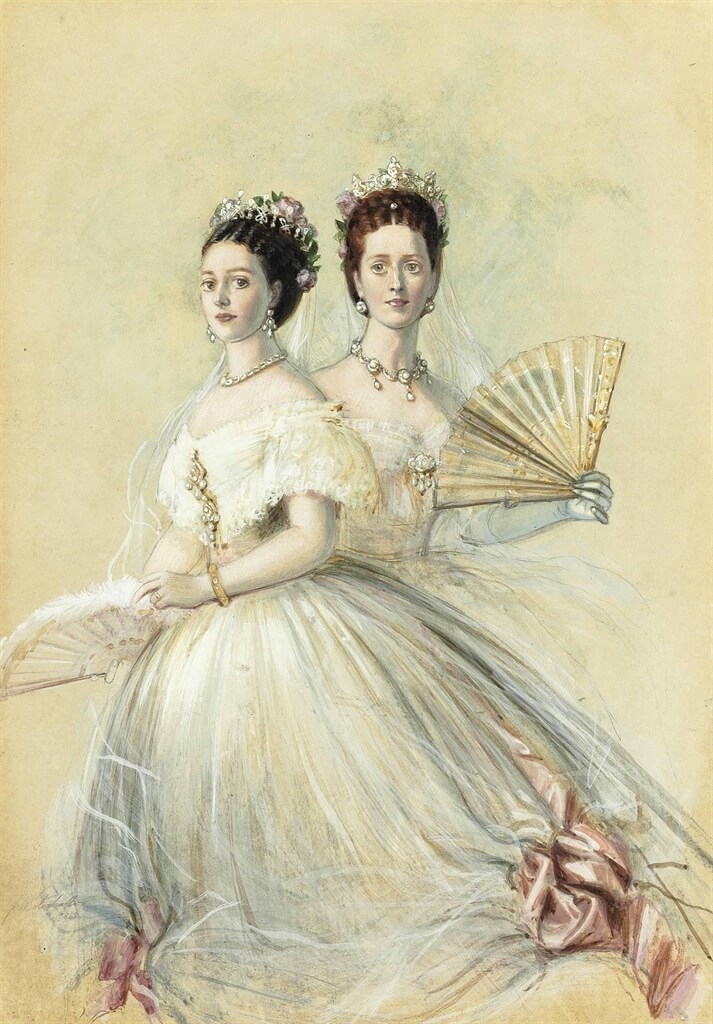 Winterhalter sketch of Alix and Dagmar