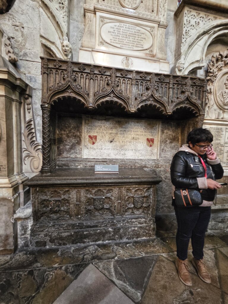 tomb of Geoffrey Chaucer at Westminster Abbey